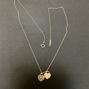 Tiffany and co pink pendant necklace